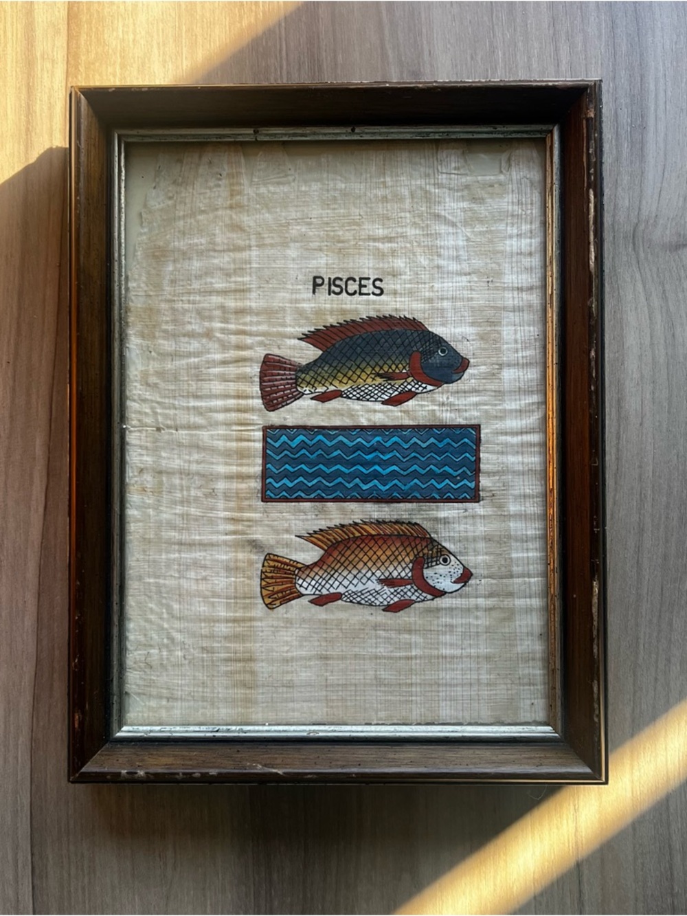 Vintage 1985 Pisces Astrology Framed Art on Rice Paper – Dury’s Nashville - Picture 2 of 8